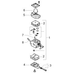 McCulloch CABRIO PLUS 497 L - 2007-01 - Carburettor (1) Parts Diagram