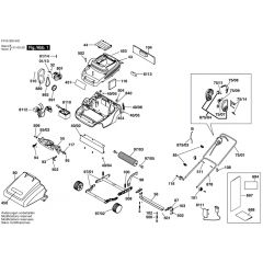 Qualcast Concorde 32 Cordless - F016300603 - Main Assembly