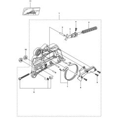 McCulloch CS340 - 966631401 - 2014-10 - Chain Brake & Clutch Cover Parts Diagram