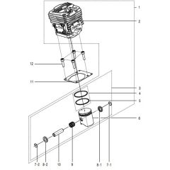 McCulloch CS35S - 2016-08 - Cylinder Piston Parts Diagram