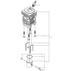 McCulloch CS380 - 966631501 - 2011-03 - Cylinder Piston Parts Diagram