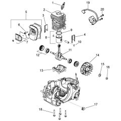 McCulloch CS42S - 2016-05 - Cylinder Parts Diagram