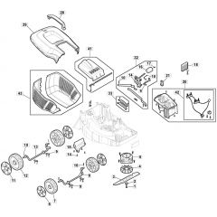 ELECTRESS 34 Li Kit - 2021-2022 - 291342263/M21 - Mountfield Rotary Mower Main Assembly Diagram