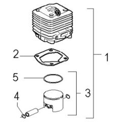 McCulloch ELITE 1 610 L - 2007-03 - Cylinder Piston Parts Diagram