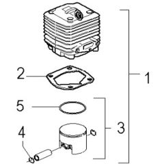 McCulloch ELITE 1 810 BT - 2007-02 - Cylinder Piston Parts Diagram