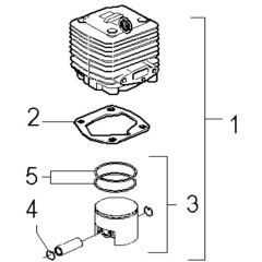 McCulloch ELITE 2 210 BT - 2007-03 - Cylinder Piston (3) Parts Diagram