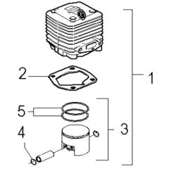 McCulloch Elite 2 710 L - 2007-03 - Cylinder Piston Parts Diagram