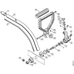 Genuine Stihl FC72 / J - Drive tube assembly, Loop handle, Gear head