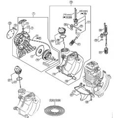 Genuine Stihl FS100 R / C - Rewind Starter, Fuel Tank