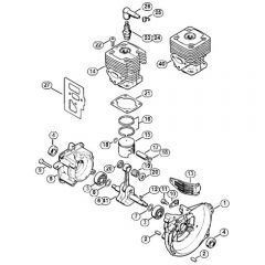 Genuine Stihl FS106 / A - Crankcase, Cylinder