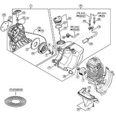 Genuine Stihl FS111 R / B - Rewind Starter, Fuel Tank