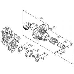 Genuine Stihl FS111 R / F - Clutch, Fan housing