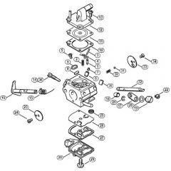 Genuine Stihl FS120 / R - Carburetor C1Q-S51, C1Q-S36 (09.2003)