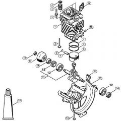 Genuine Stihl FS130 R / A - Cylinder, Engine Pan