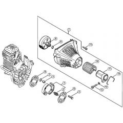 Genuine Stihl FS131 R / F - Clutch, Fan Housing