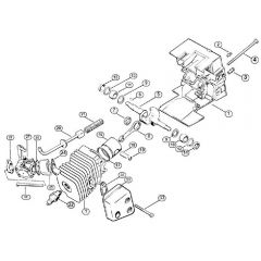 Genuine Stihl FS150 / A - Crankcase, Piston