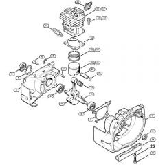 Genuine Stihl FS160 / A - Crankcase, Cylinder