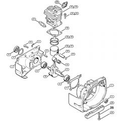 Genuine Stihl FS180 / A - Crankcase, Cylinder