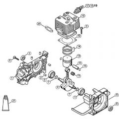 Genuine Stihl FS200 - 4134 / C - Crankcase, Cylinder FS 200, 200 R