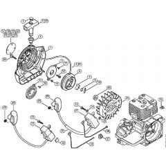 Genuine Stihl FS200 - 4134 / F - Rewind starter, Ignition system 809 249 646 (10.2016)