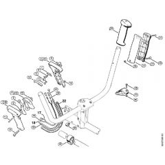 Genuine Stihl FS220 / K - Control handle  3 54 341 645 (20.2002)