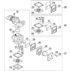 Genuine Stihl FS23 RC-E / C - Carburetor 4149/02 from Serial number 517063950