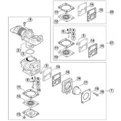 Genuine Stihl FS23 SC-E / C - Carburetor 4149/02 from Serial number 517063950