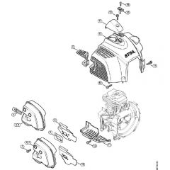 Genuine Stihl FS240 C-E / C - Muffler, Shroud