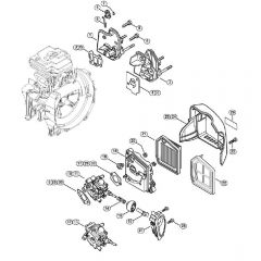 Genuine Stihl FS240 C-E / E - Spacer flange, Air filter