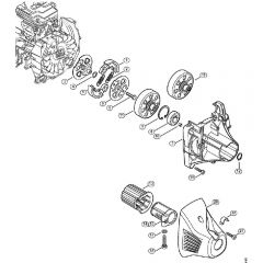 Genuine Stihl FS240 C-E / J - Clutch, Clutch housing