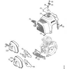 Genuine Stihl FS240 / C - Muffler, Shroud