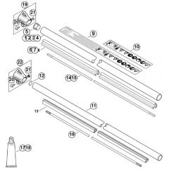 Genuine Stihl FS240 / K - Drive tube assembly