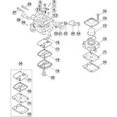 Genuine Stihl FS240 R / F - Carburetor 4147/24, 4147/25