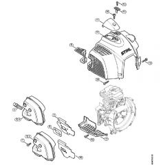 Genuine Stihl FS240 RC-E / C - Muffler, Shroud