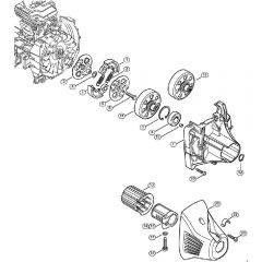 Genuine Stihl FS240 RC-E / J - Clutch, Clutch housing