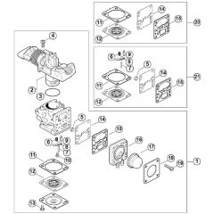 Genuine Stihl FS24 RC-E / C - Carburetor 4149/02 from Serial number 517063950