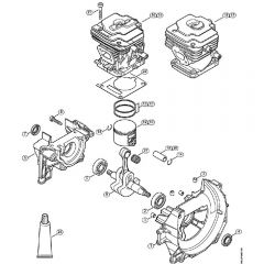 Genuine Stihl FS260 / A - Crankcase, Cylinder