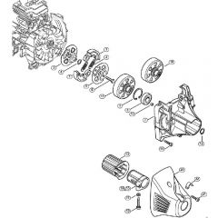 Genuine Stihl FS260 / J - Clutch, Clutch housing