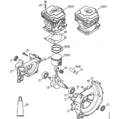 Genuine Stihl FS260 R / A - Crankcase, Cylinder