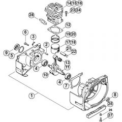 Genuine Stihl FS280 / A - Crankcase, Cylinder