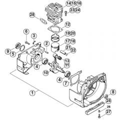 Genuine Stihl FS280 K / A - Crankcase, Cylinder