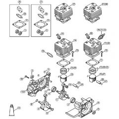 Genuine Stihl FS300 / A - Crankcase, Cylinder