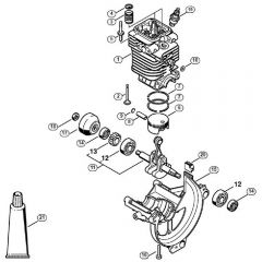 Genuine Stihl FS310 / A - Cylinder, Engine pan