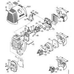 Genuine Stihl FS310 / D - Muffler, Air filter