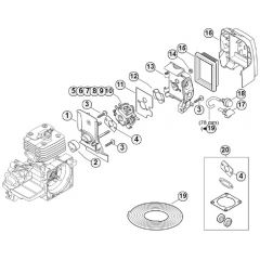 Genuine Stihl FS350 / F - Carburetor housing, Air filter