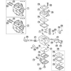 Genuine Stihl FS350 / J - Carburetor 4134/25, 4134/26