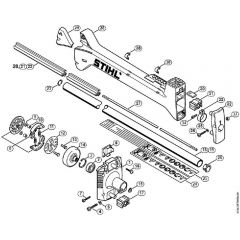 Genuine Stihl FS350 / O - Clutch housing, Drive tube assembly