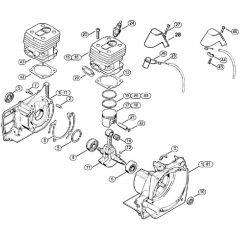 Genuine Stihl FS360 / A - Crankcase, Cylinder