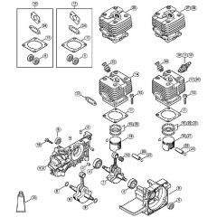 Genuine Stihl FS380 / A - Crankcase, Cylinder