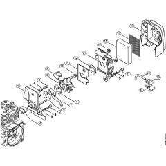 Genuine Stihl FS3900 / D - Carburetor housing, Air filter